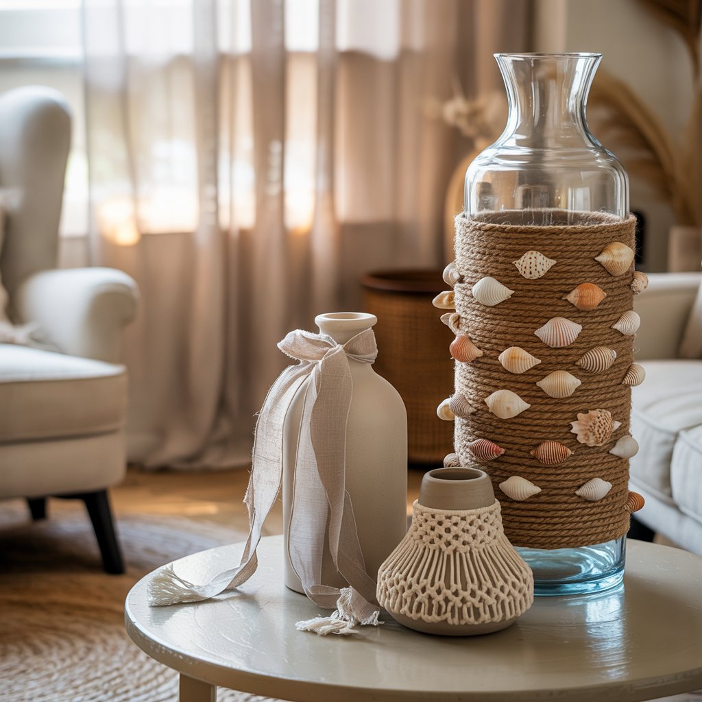 Textural Twine and Fabric Cozy Embellishments