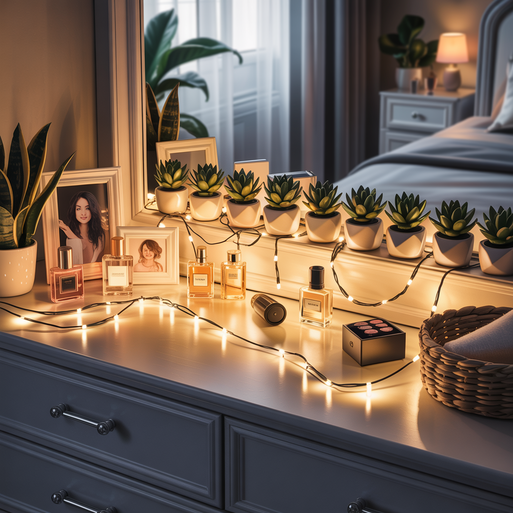 Dresser Top Display: Layered Luminosity