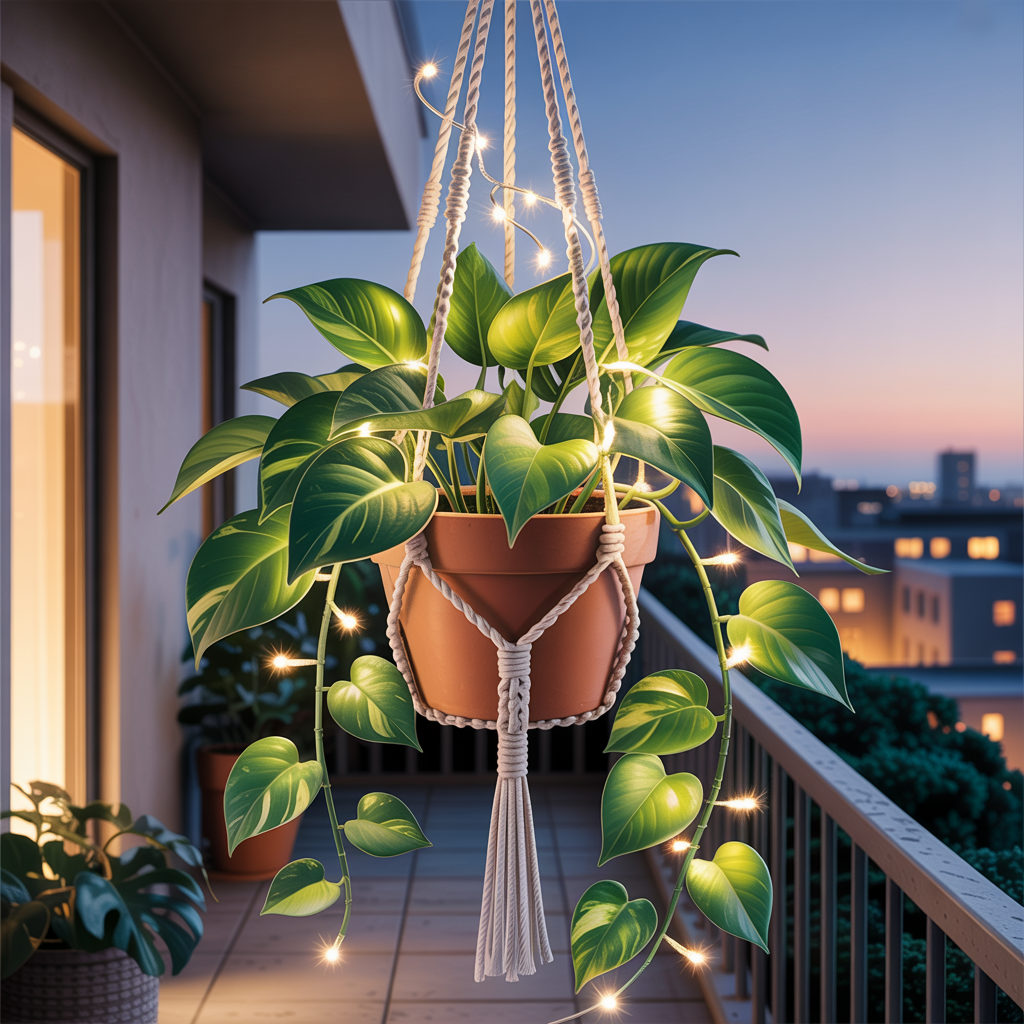 Hanging Plant Accents: Luminous Greenery