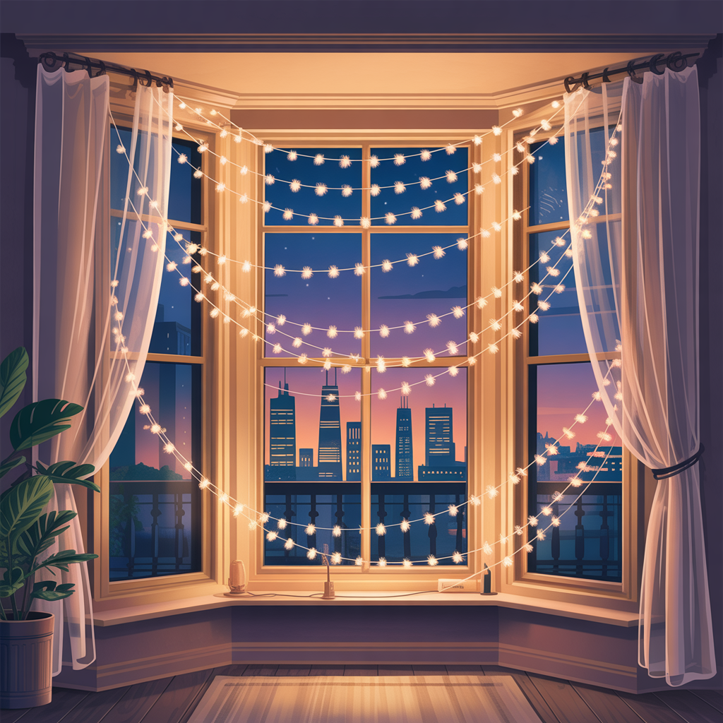 Window Frame Elegance: Day-to-Night Drama