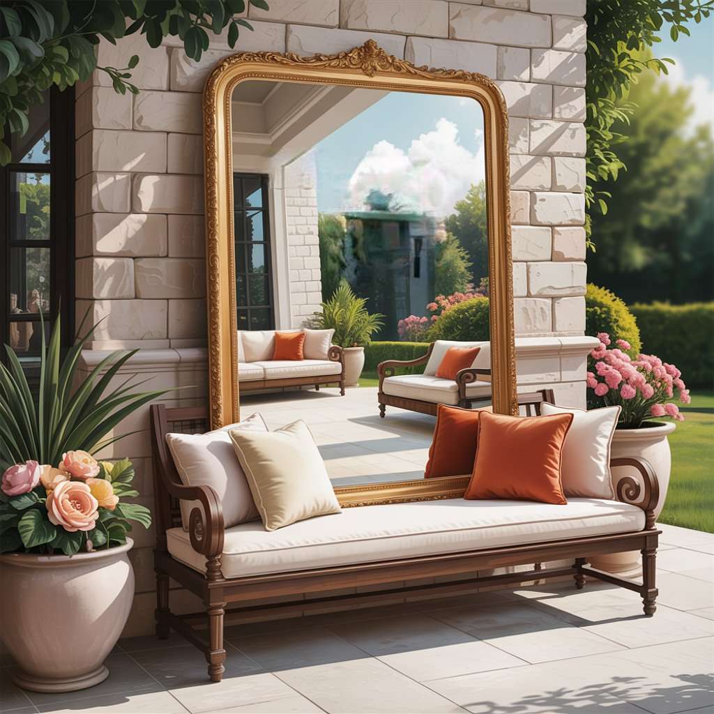 Entryway Mirror and Bench Combo