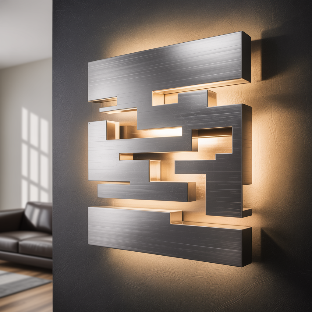Metal Art with Integrated Lighting
