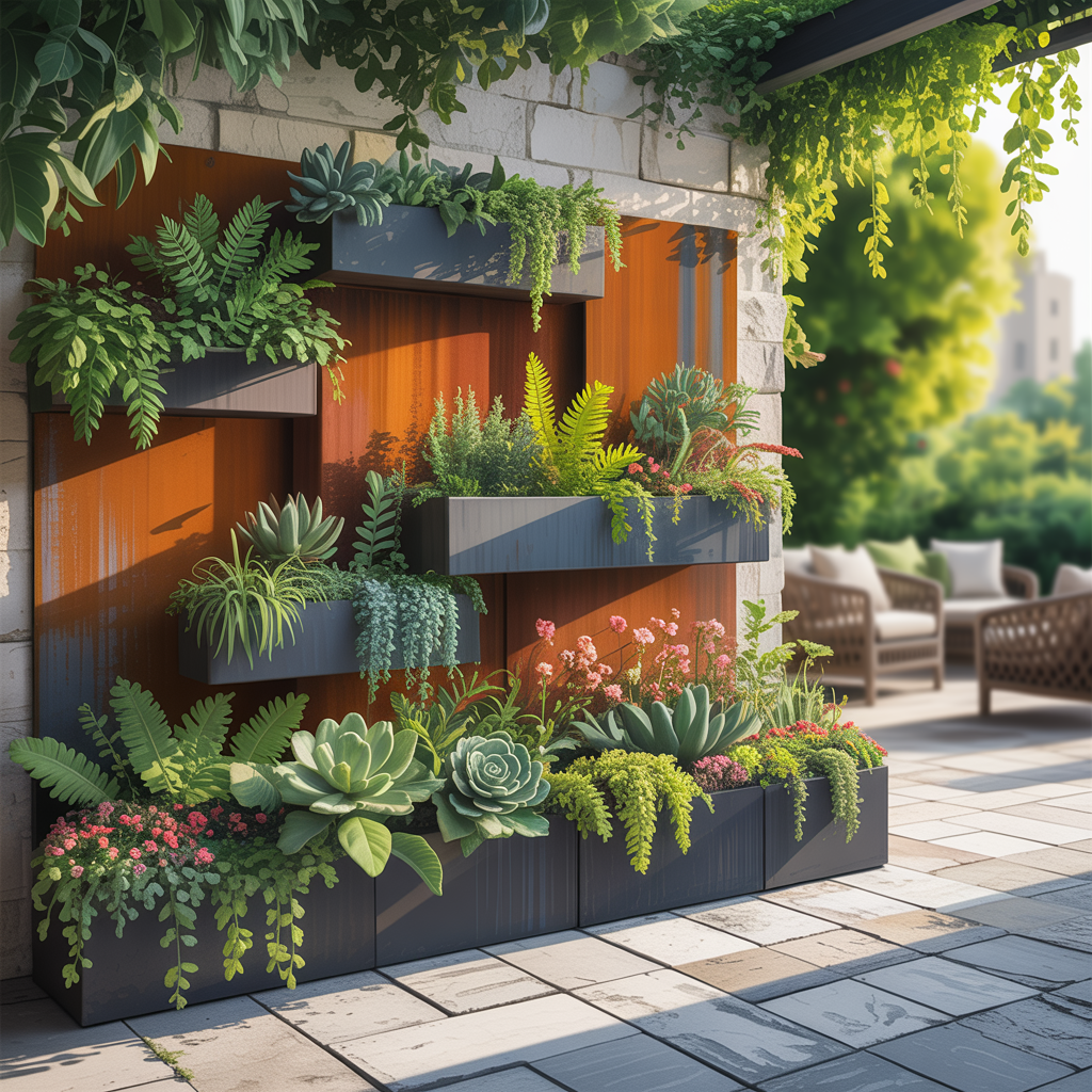 Outdoor Metal Wall Gardens