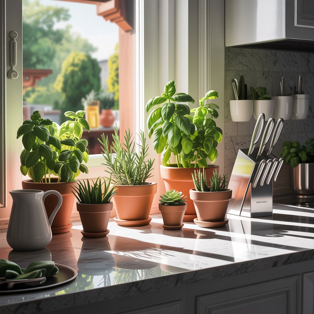 Add Greenery with Potted Herbs or Succulents