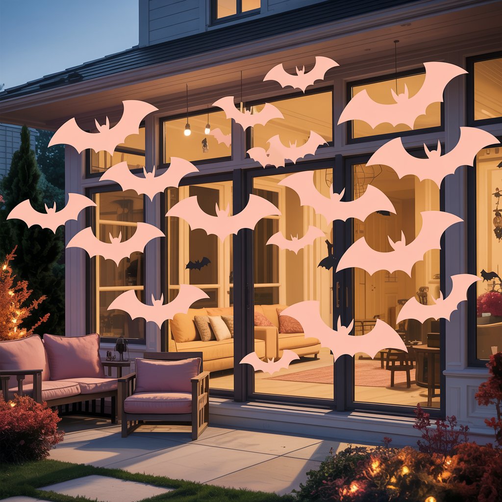 Blush Pink Bat Silhouettes