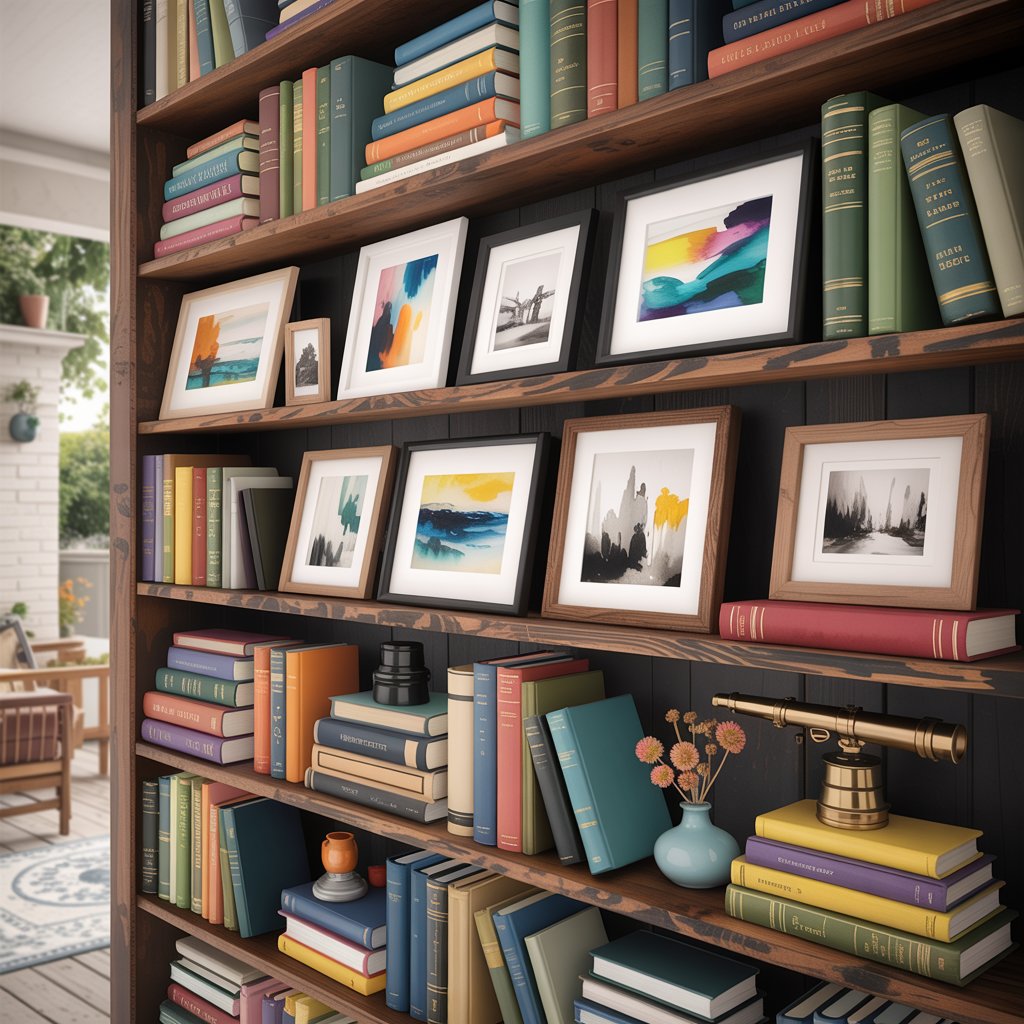 Curate a Mini Gallery Wall on Shelves