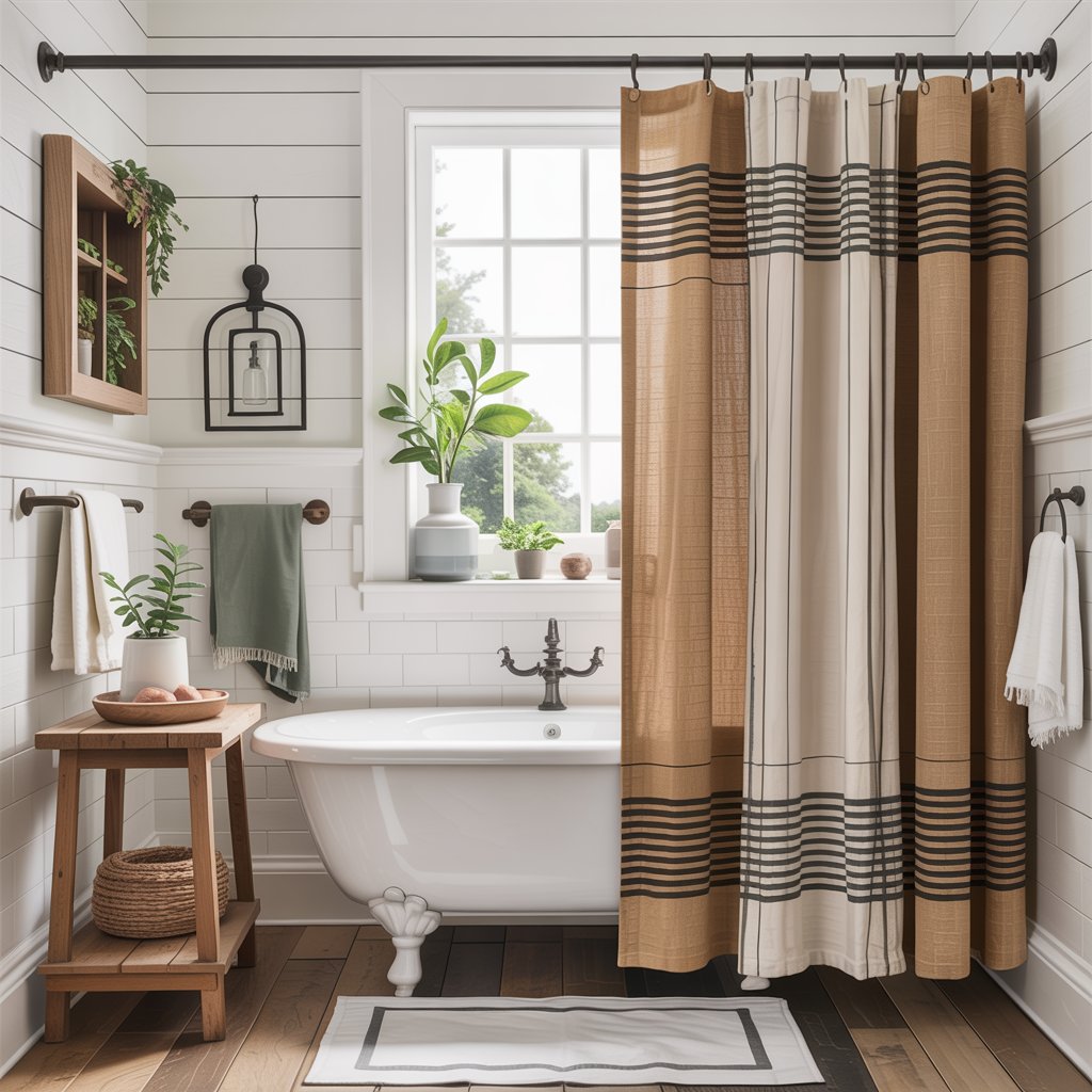 Farmhouse-Style Shower Curtains