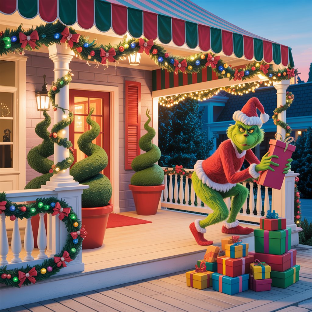 Grinch-Inspired Outdoor Porch Decor