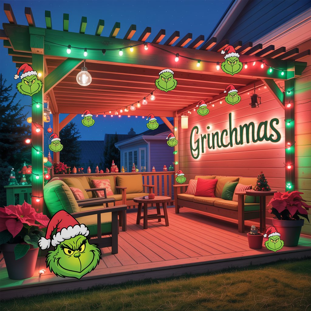 Grinch-Light String Decorations