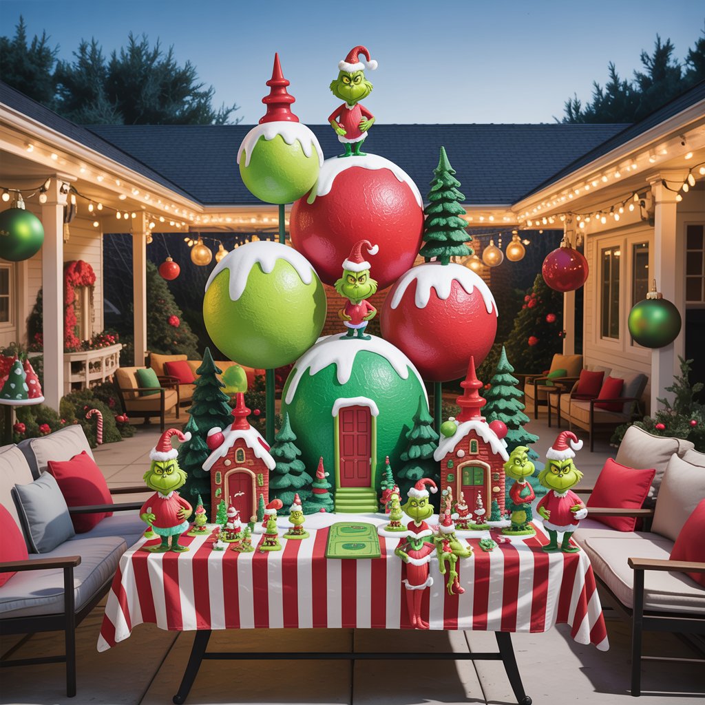 Grinch-Themed Table Centerpiece