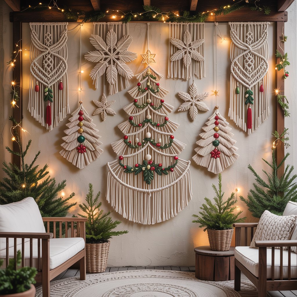 Holiday-Themed Macramé Wall Art