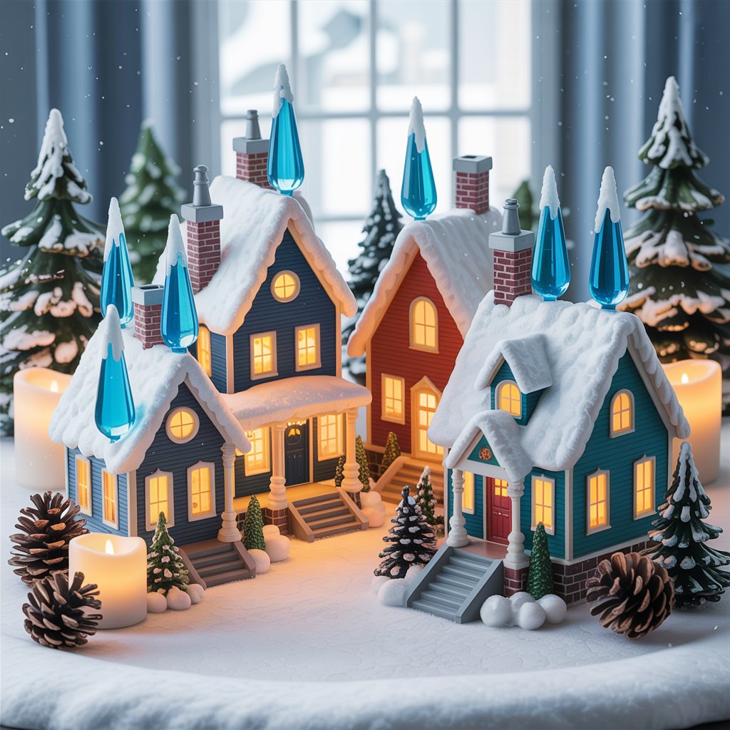 Northeastern Snow Globe Village