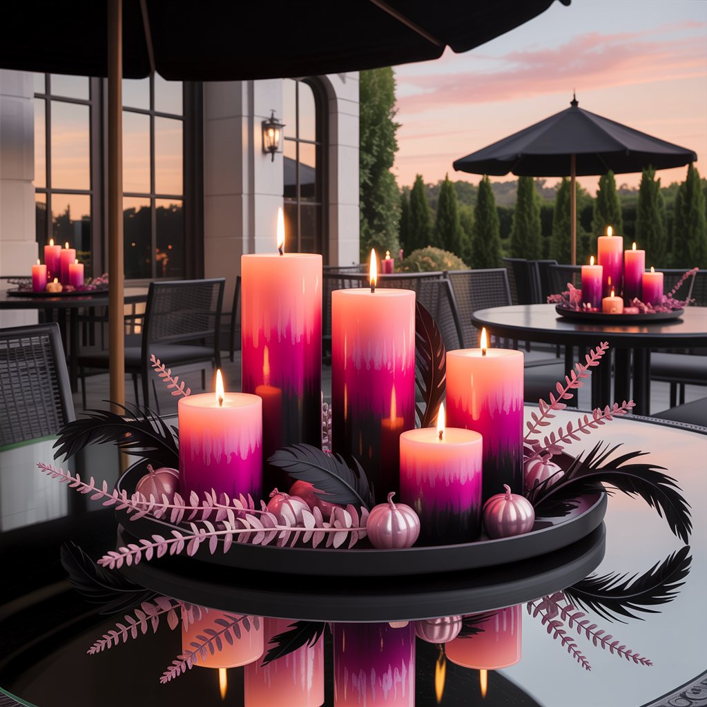 Ombre Pink Candle Centerpieces