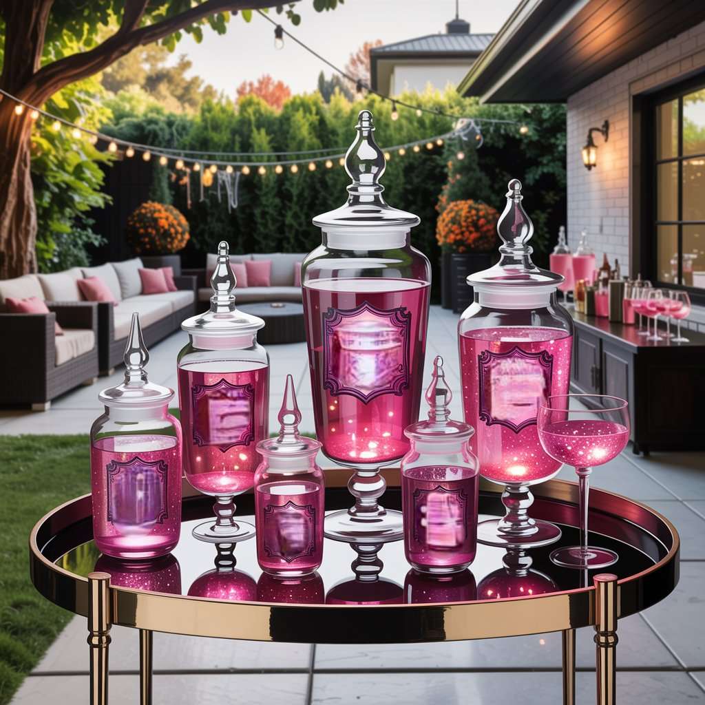 Pink Glass Apothecary Jars