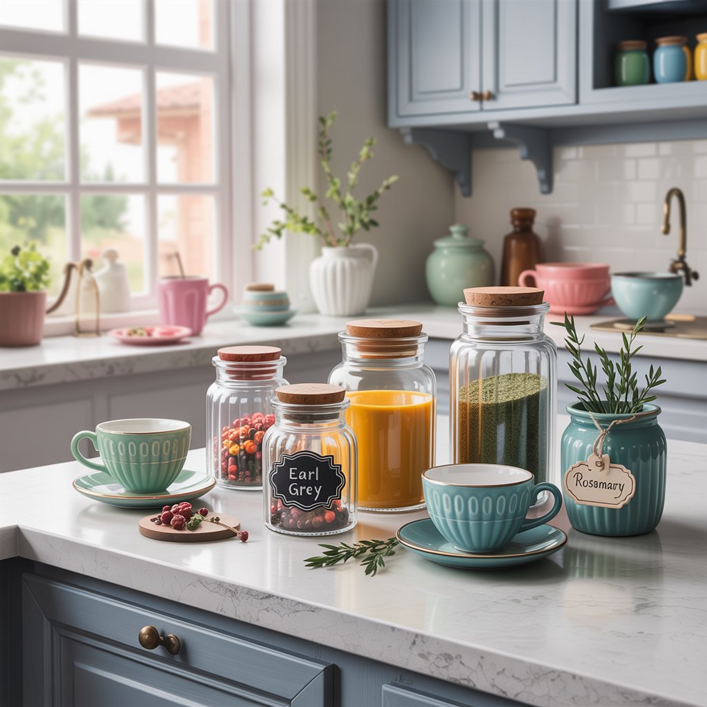 Showcase Collections with Glass Jars or Canisters