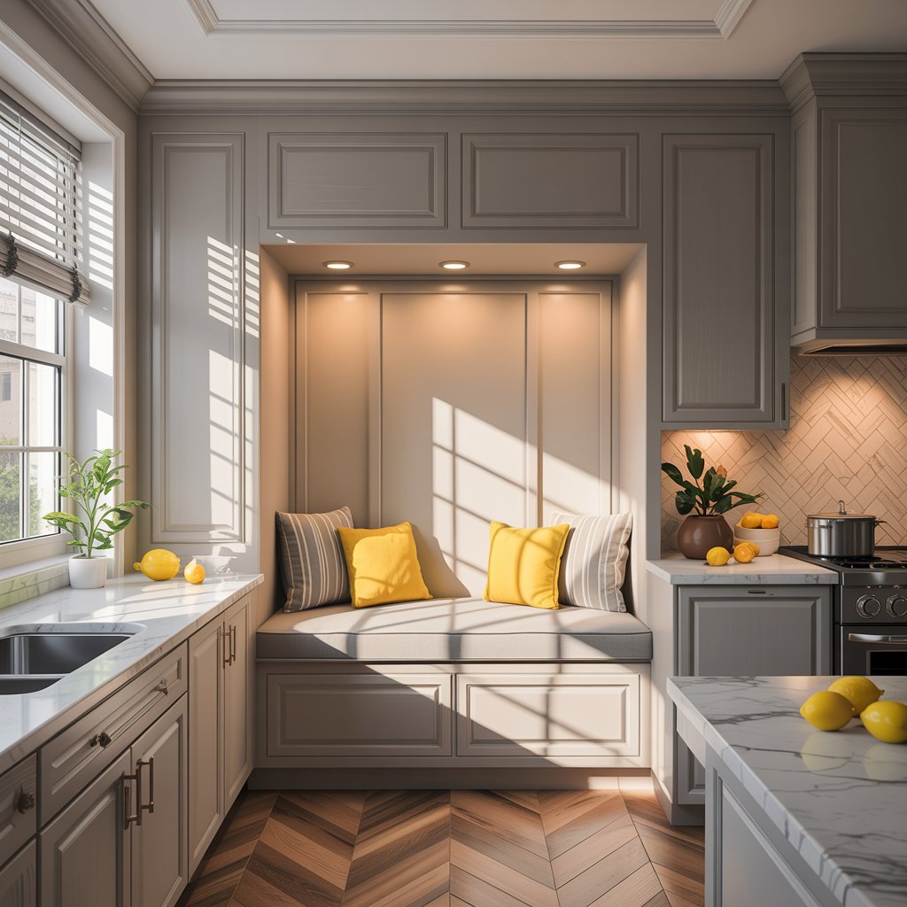 Window Seat Nooks with Decorative Backs