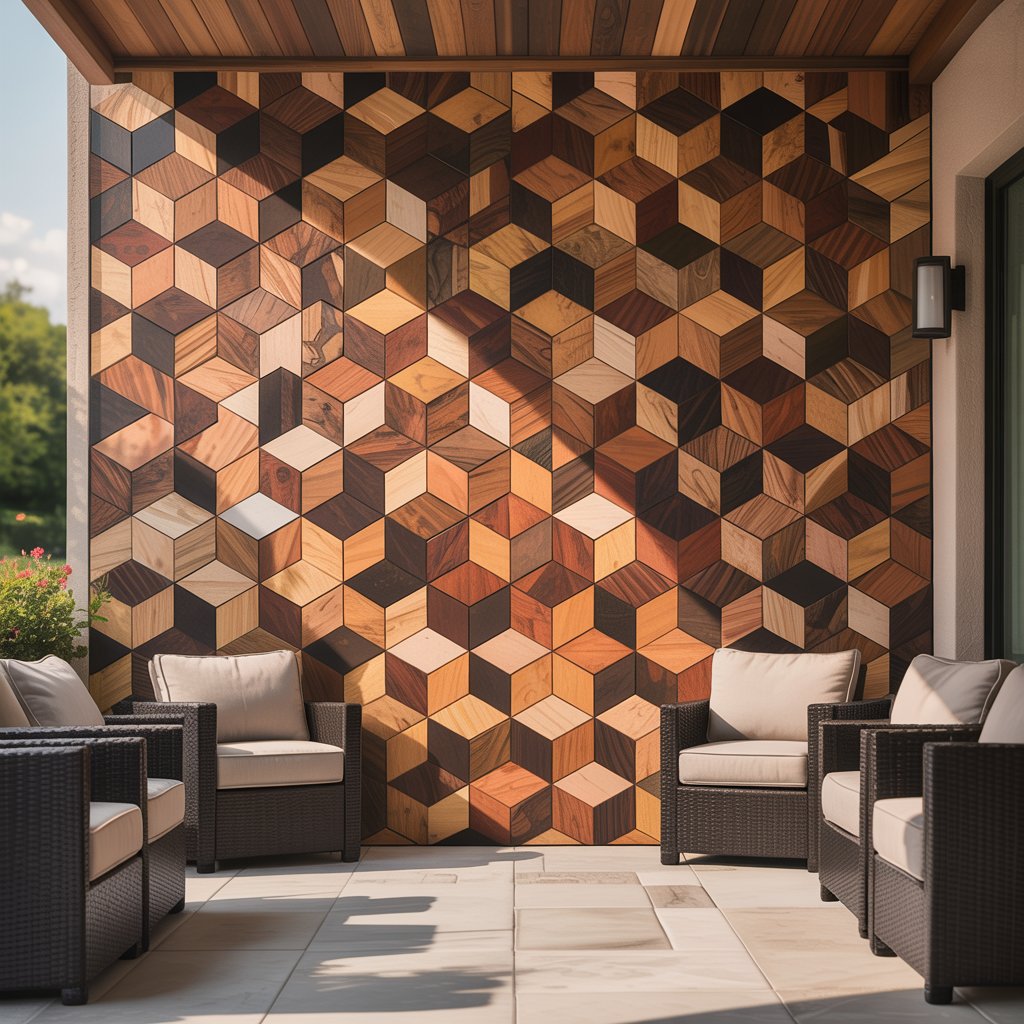 Wood Mosaic Feature Wall