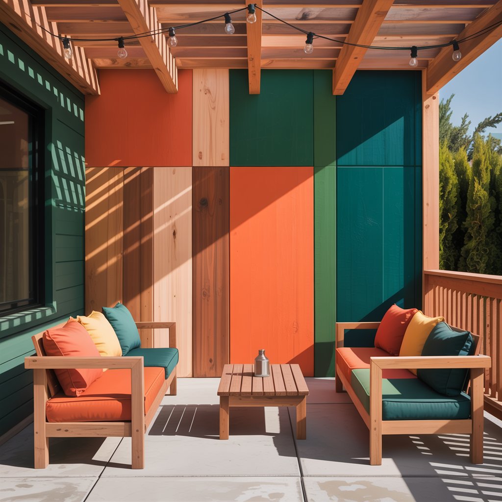 Wood and Paint Color Blocking