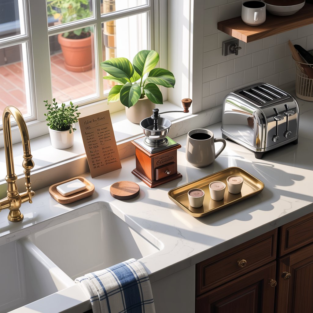 Style Countertops with Intentional Clutter