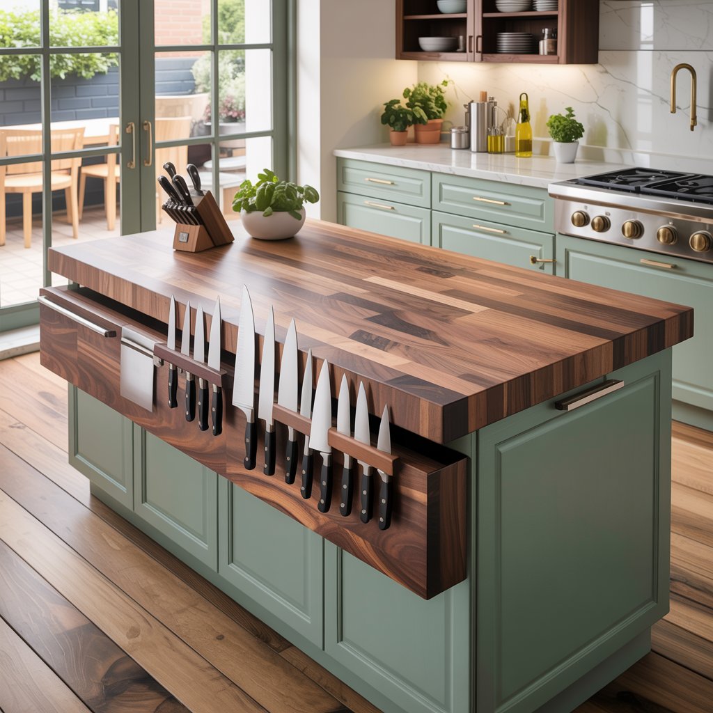 Integrated Chopping Block and Knife Holder