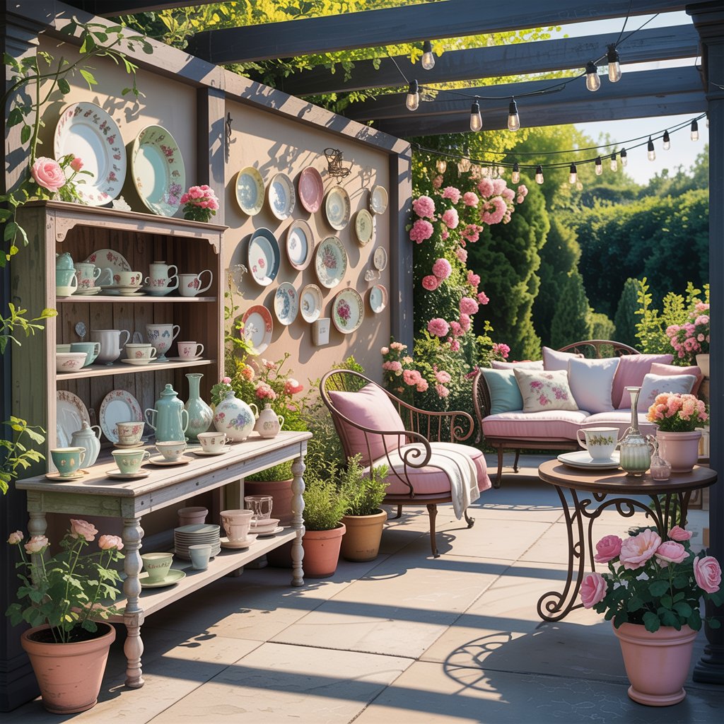 Vintage China and Glassware Displays