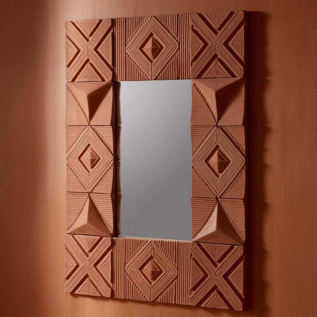 Southwest Textured Relief Tile Mirror