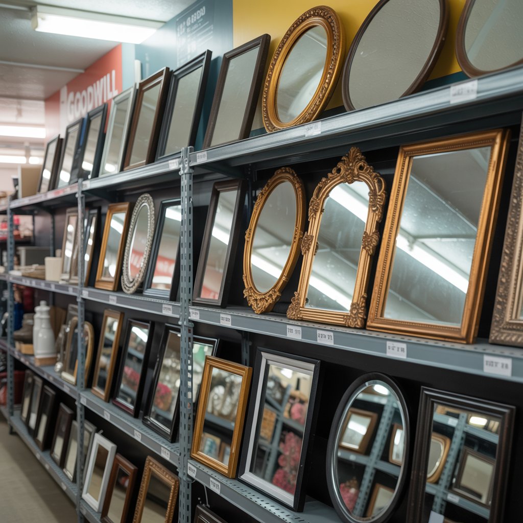 thrift store mirrors at Goodwill vintage finds