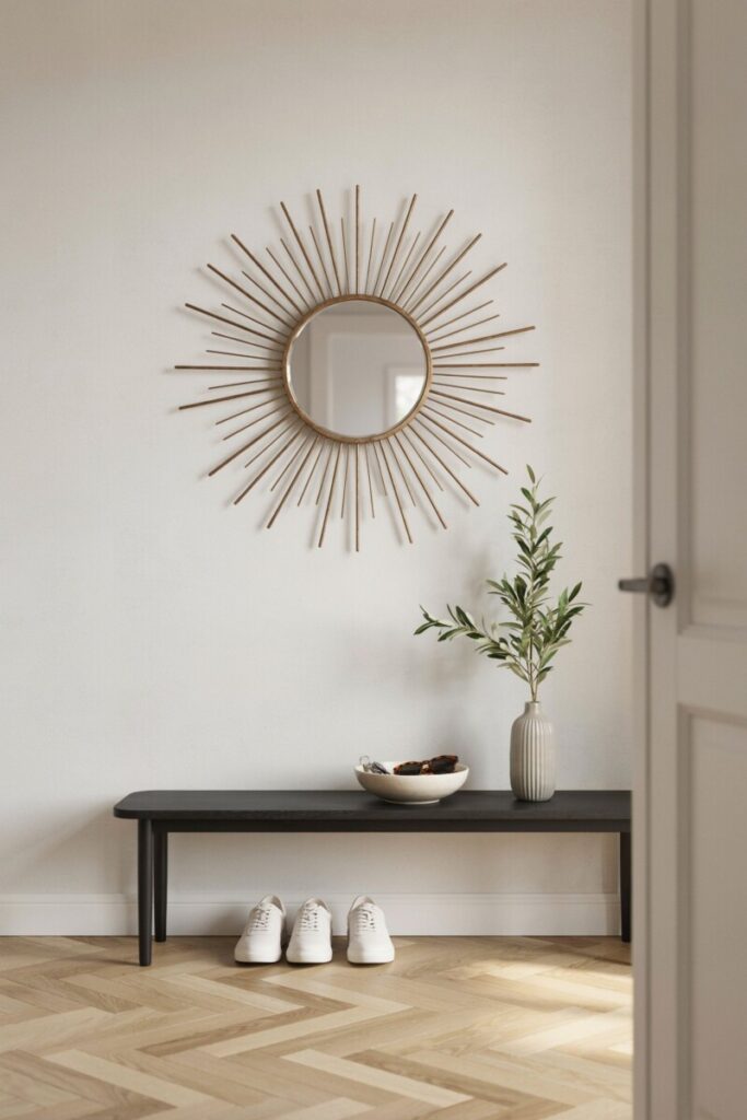 Minimal Metal Sunburst for Modern Entryways