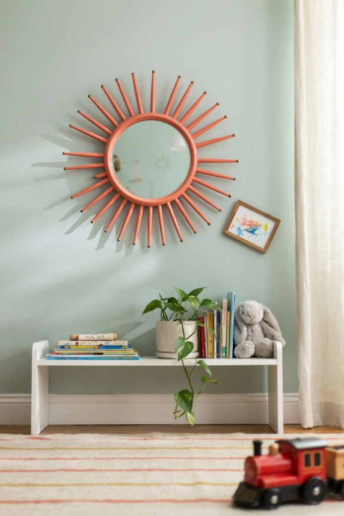 Painted Sunburst for a Colorful Kids' Room or Play Area
